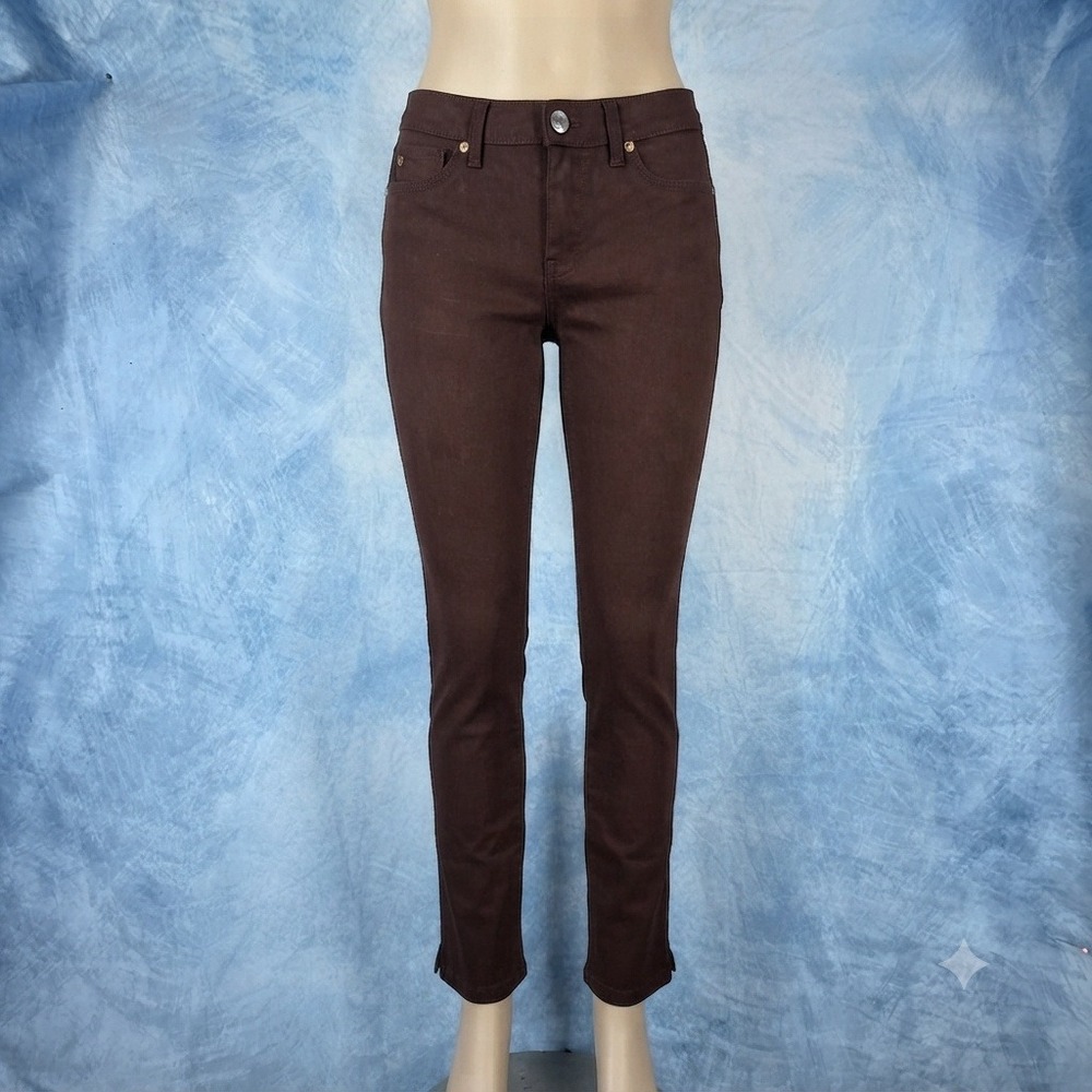 DL1961 Angel Skinny Jeans Brown 4-Way 360 Stretch Premium‎ Denim Womens 28